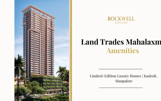 Land Trades Mahalaxmi Amenities featured image showcasing premium lifestyle facilities including terrace pool, sauna, gym, indoor games, yoga room, and multi-game court in Alake, Kudroli, Mangalore