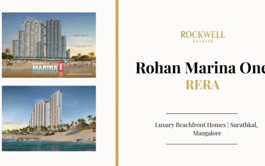 Rohan Marina One RERA Approved Project Featured Image showing oceanfront high-rise residential towers in Surathkal, Mangalore
